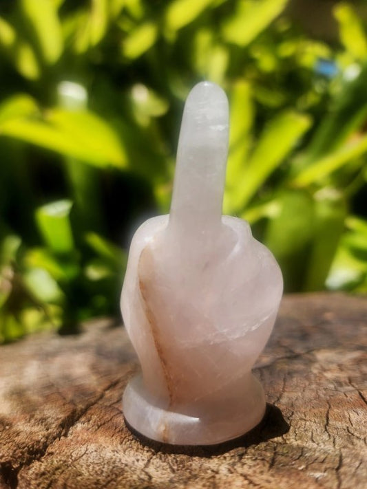 Rose Quartz Finger Carving - Crystals Australia
