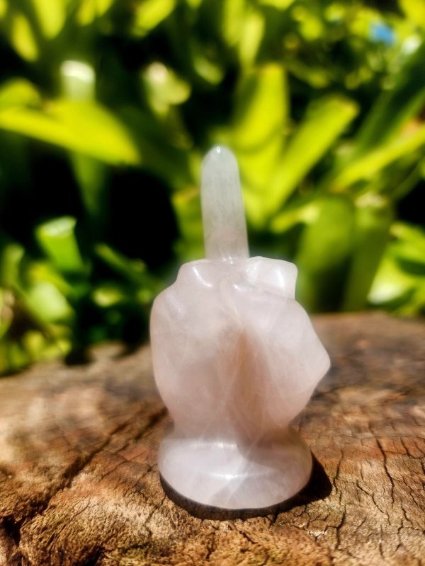 Rose Quartz Finger Carving - Crystals Australia