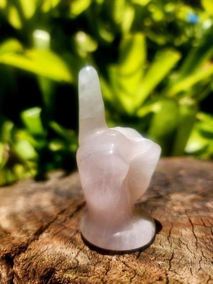 Rose Quartz Finger Carving - Crystals Australia