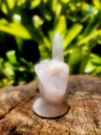 Rose Quartz Finger Carving - Crystals Australia