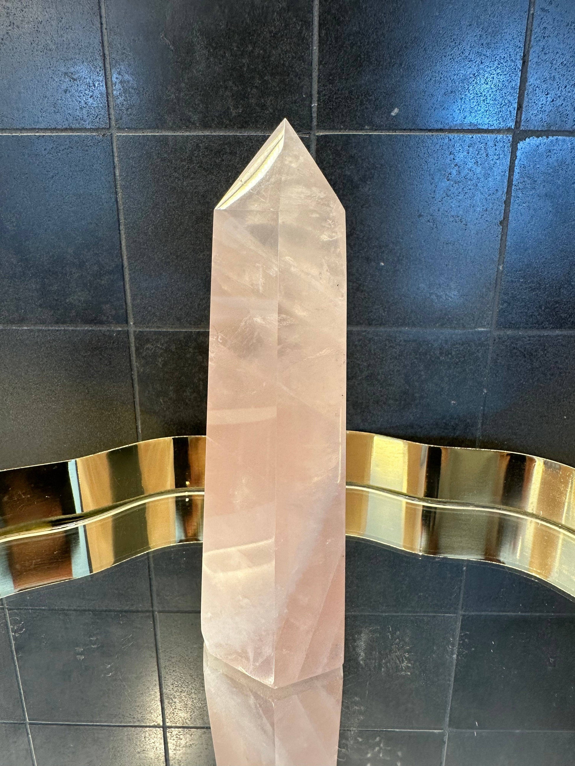 Crystals Rose Quartz Tower Point 403g Australia