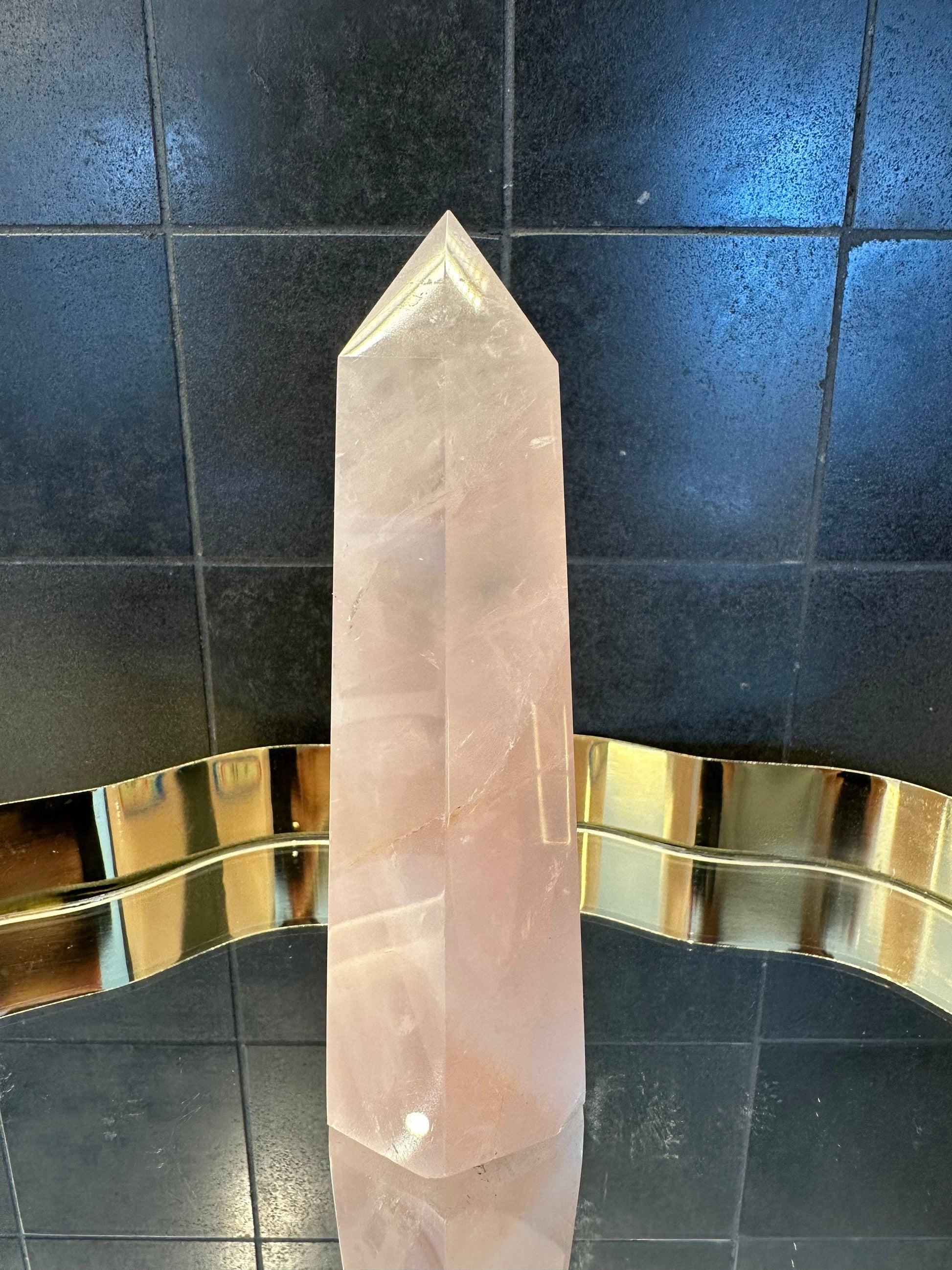 Crystals Rose Quartz Tower Point 403g Australia