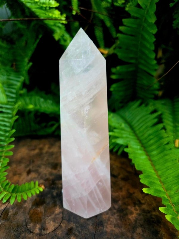 Rose Quartz Tower Point Generator - Crystals Australia