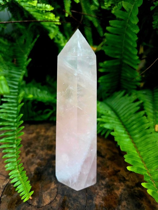 Rose Quartz Tower Point Generator - Crystals Australia
