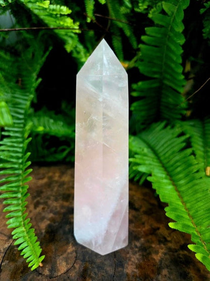 Rose Quartz Tower Point Generator - Crystals Australia