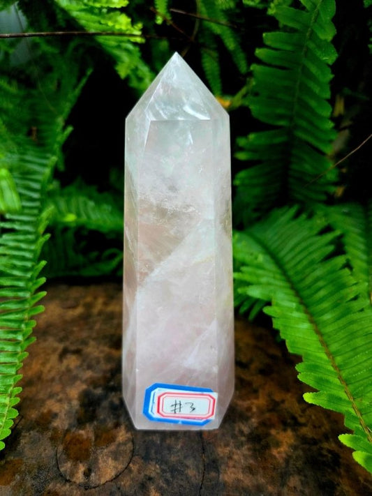 Rose Quartz Tower Point Generator - Crystals Australia