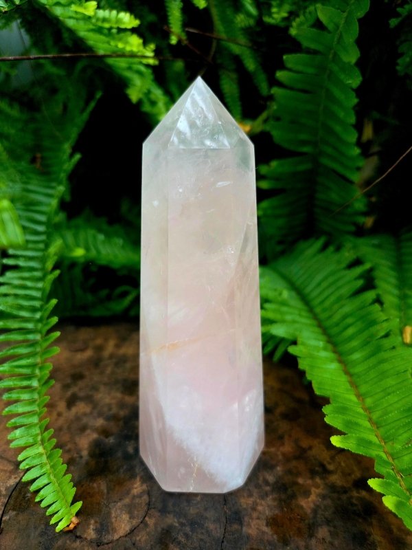 Rose Quartz Tower Point Generator - Crystals Australia