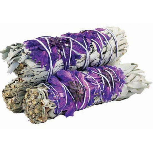 SAGE SMUDGE STICK - Purple Daze 10cm - Cleansing - Incense Australia