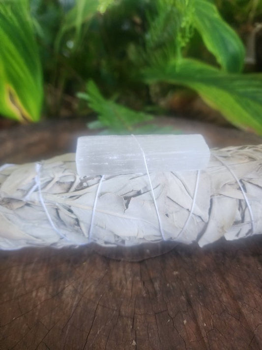 SAGE SMUDGE STICK with Selenite - Cleansing - Incense Australia
