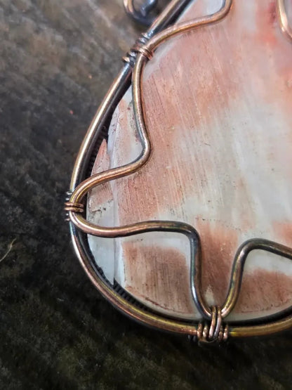 Scolecite Copper Wire Wrapped Pendant Necklace - Jewellery Australia