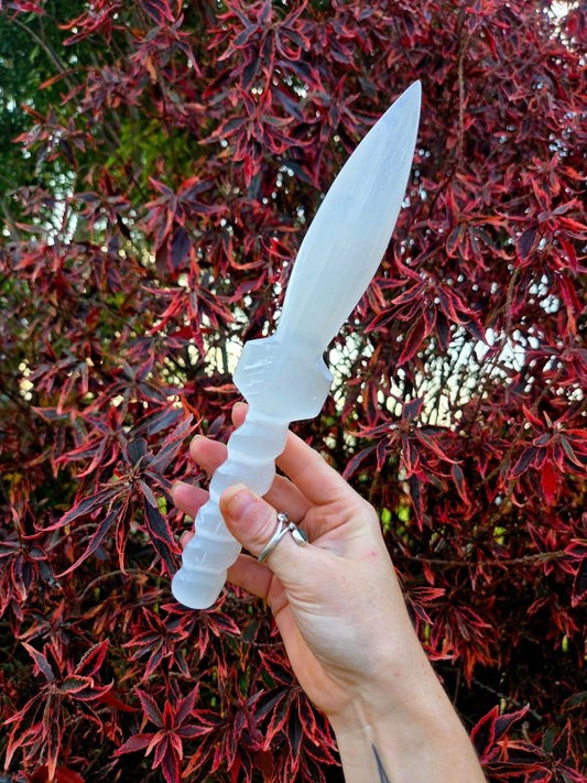 Selenite Athame/Knife/Dagger - Crystals Australia