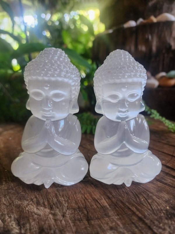Selenite Buddha Carving - Cleansing & Recharging - Crystals Australia