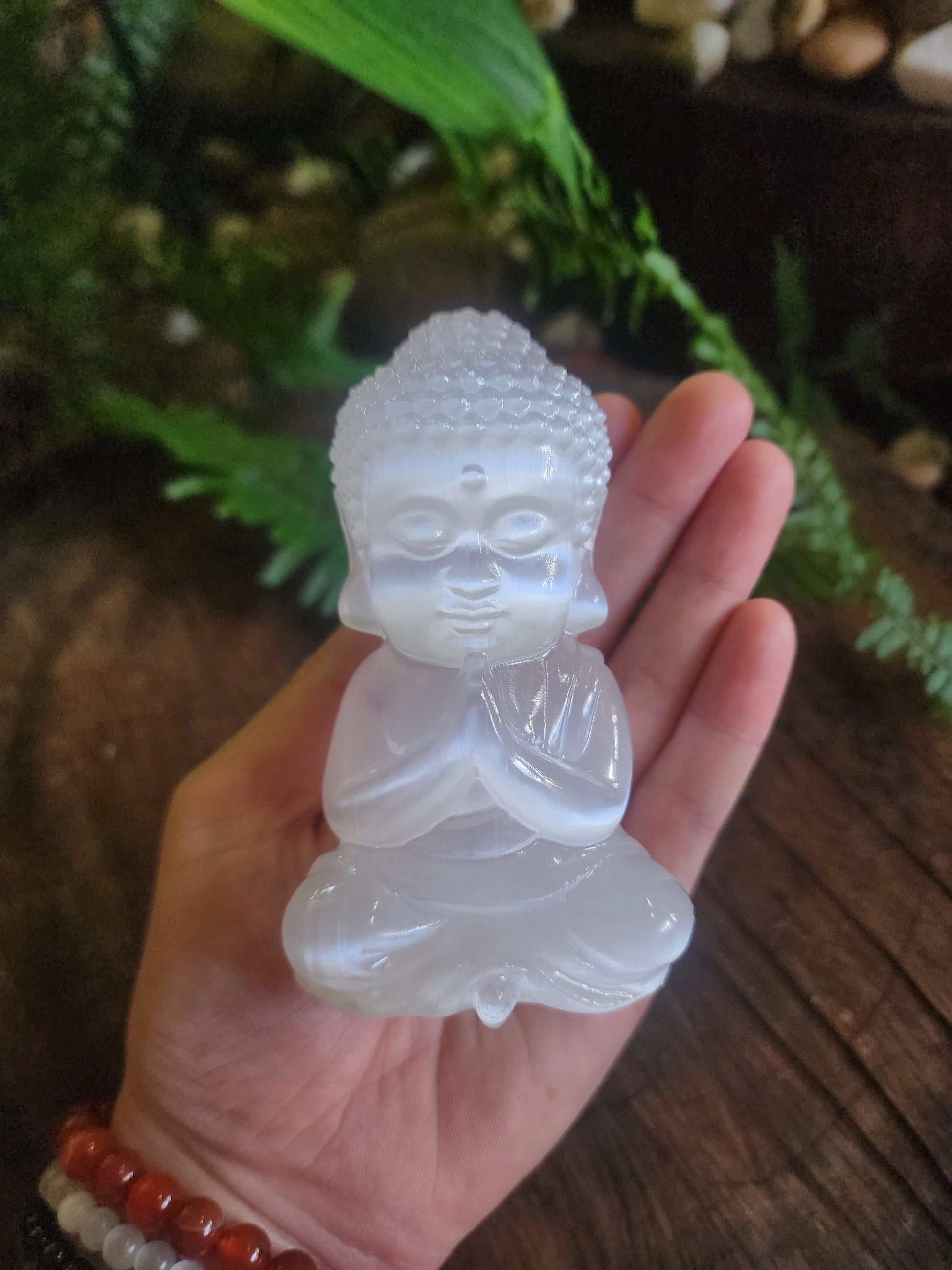 Carving Selenite Buddha Carving Polished