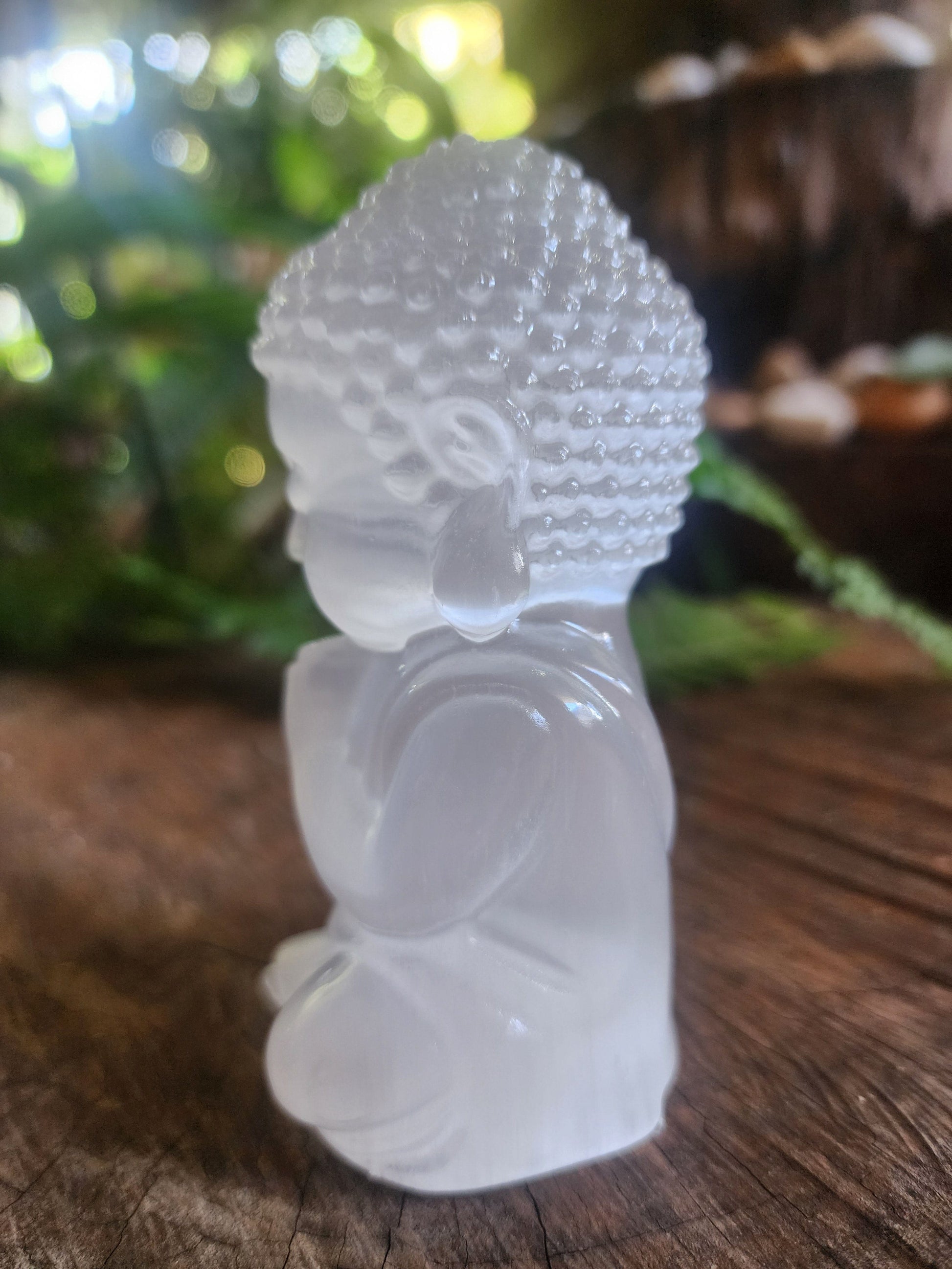 Carving Selenite Buddha Carving Polished