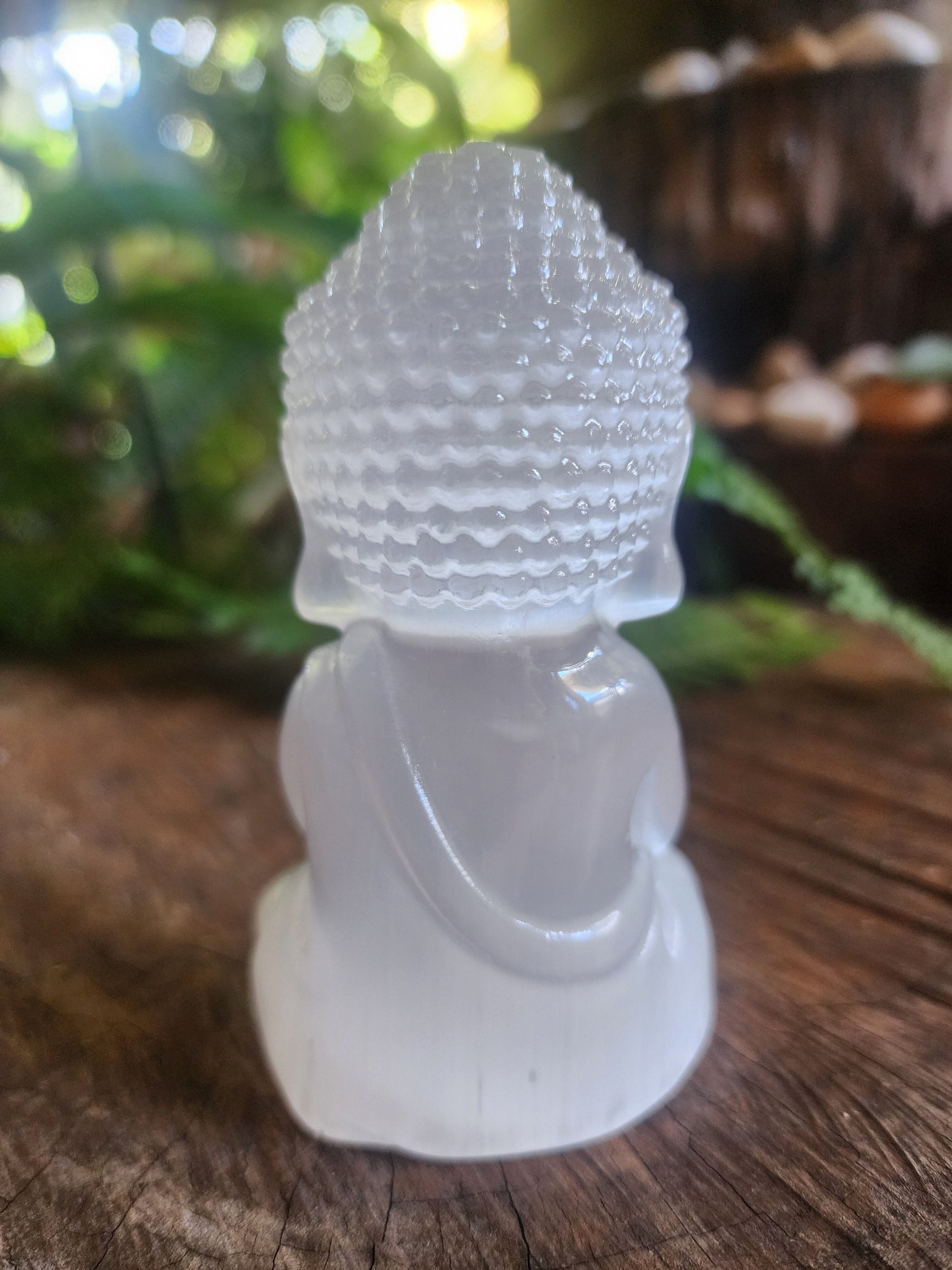 Carving Selenite Buddha Carving Polished