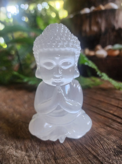 Carving Selenite Buddha Carving Polished