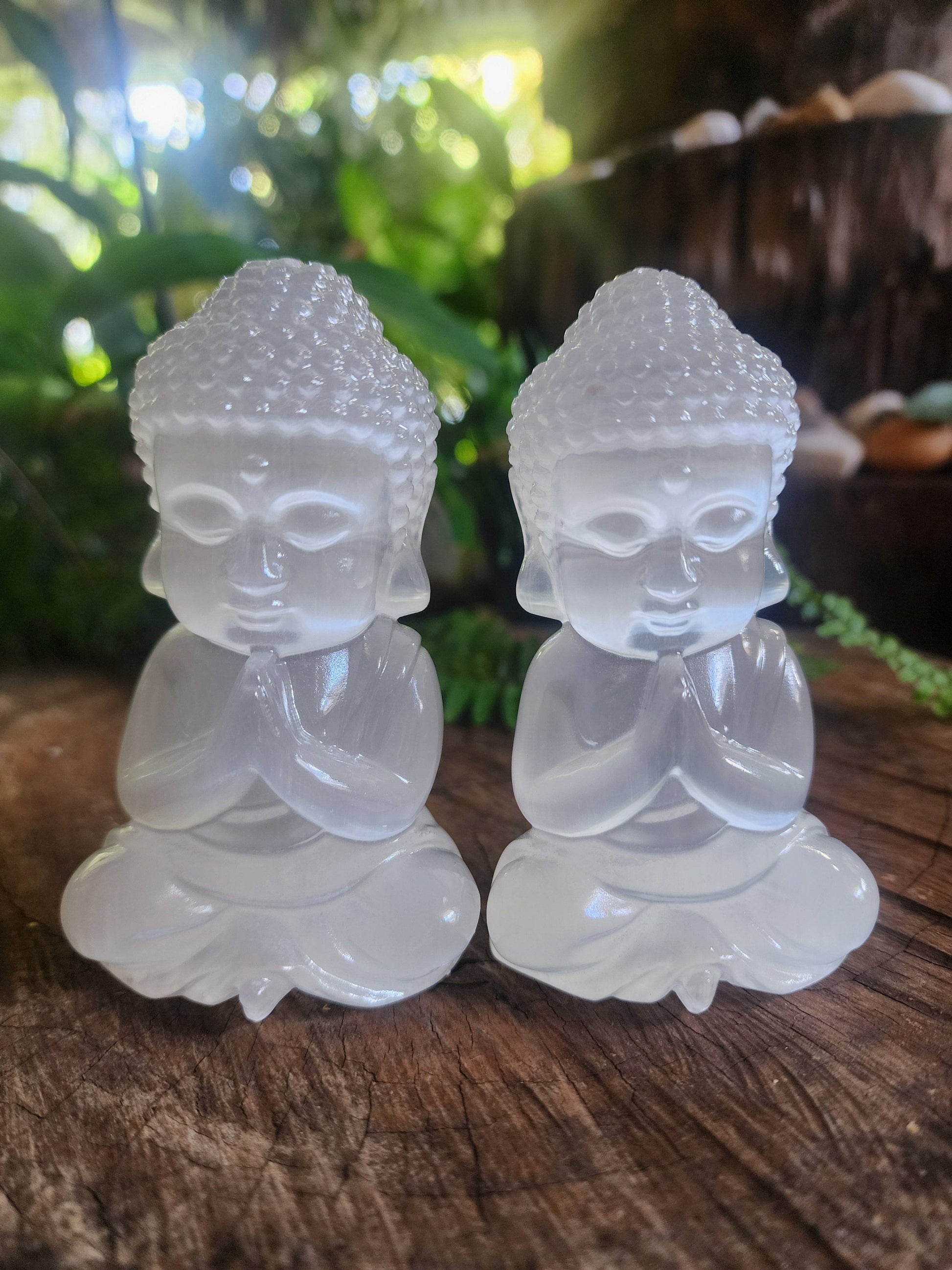 Carving Selenite Buddha Carving Polished