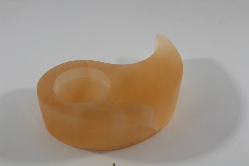 Selenite Candle Holder 13cm - Yin Yang - Cleansing & Decor - Crystals Australia