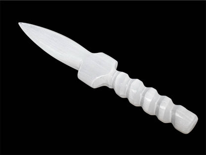Crystals Selenite Ceremonial Athame/Knife Healing Wand Medium