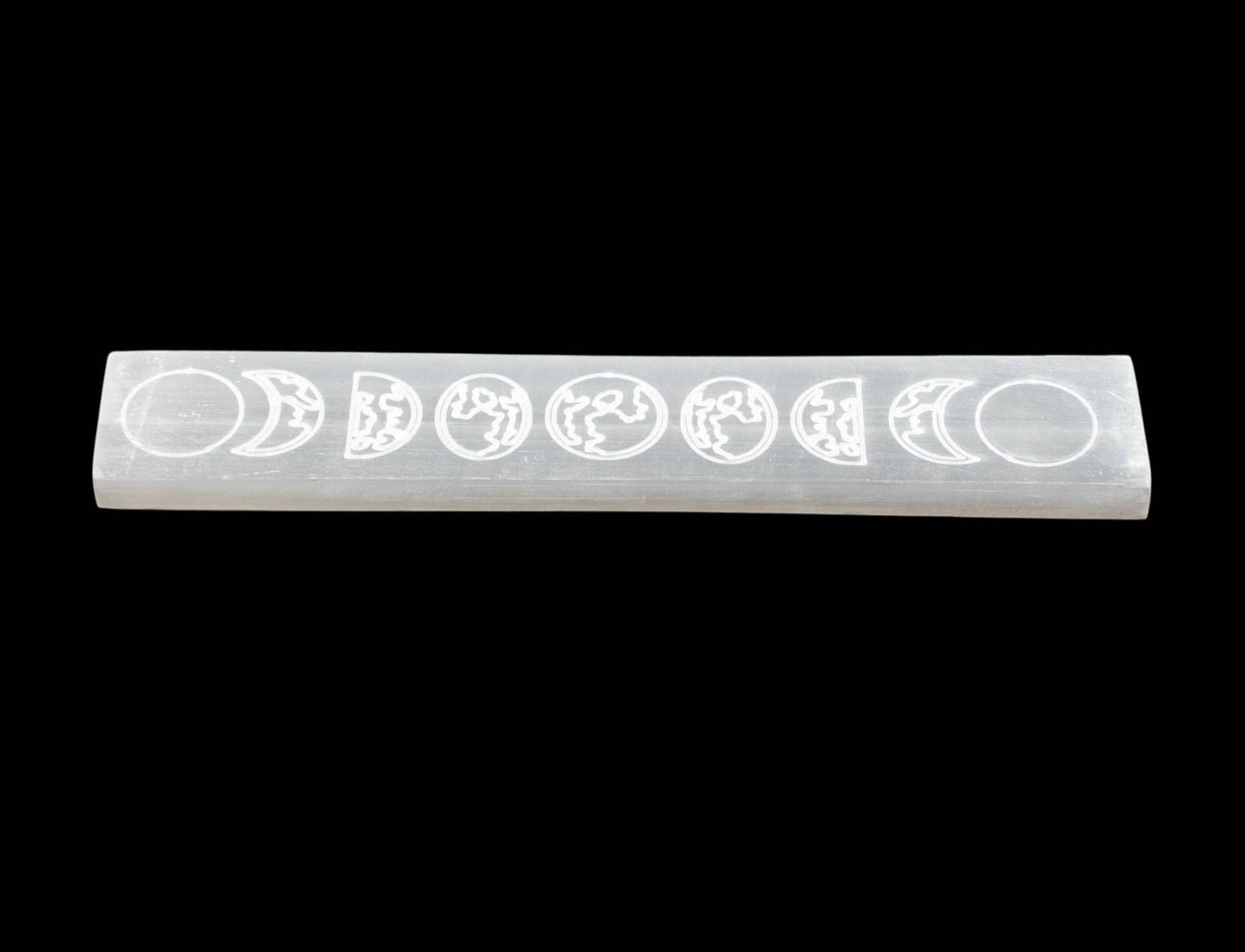 Crystals Selenite Charging Bar Engraved Moon Phase