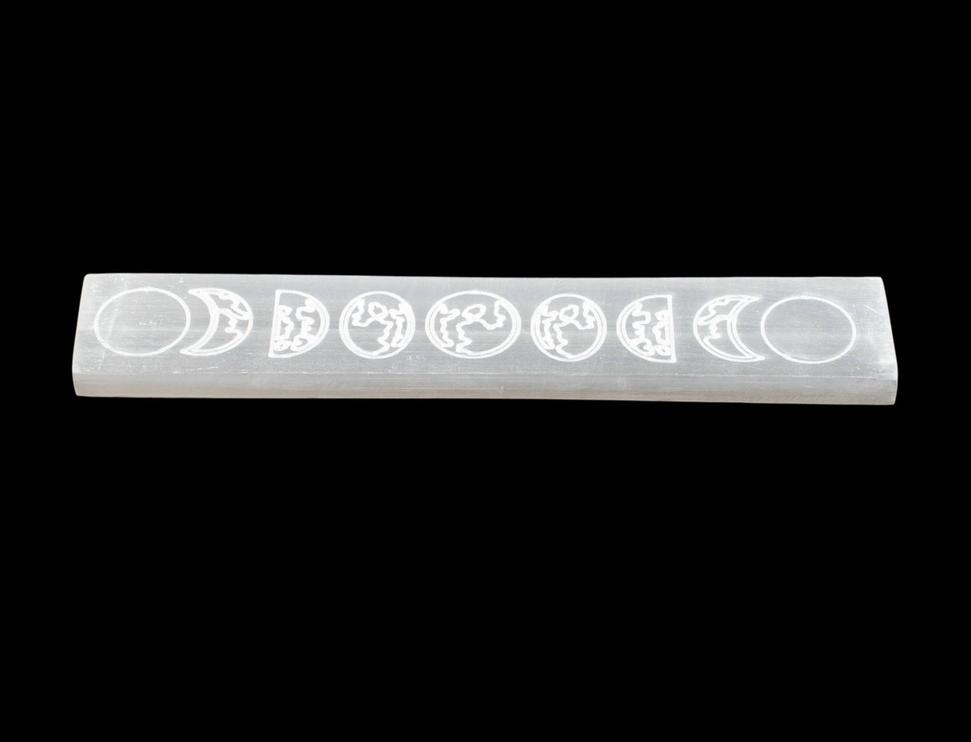 Crystals Selenite Charging Bar Engraved Moon Phase