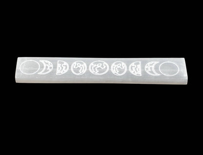 Crystals Selenite Charging Bar Engraved Moon Phase
