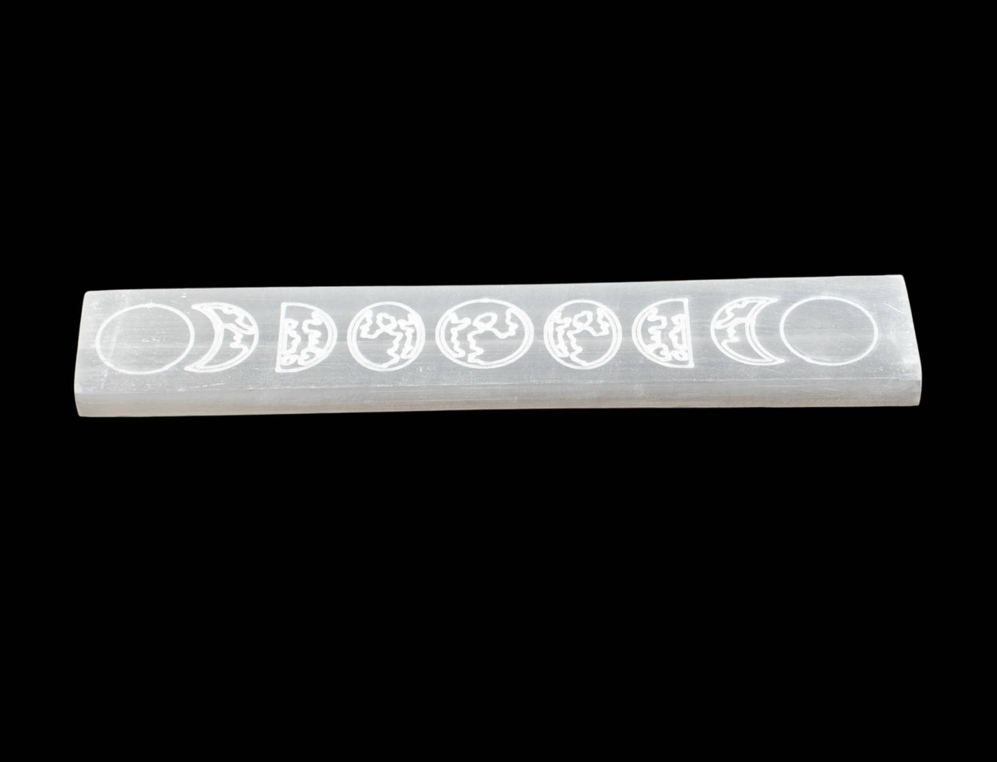 Crystals Selenite Charging Bar Engraved Moon Phase