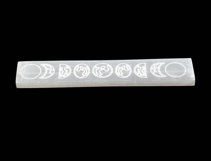 Crystals Selenite Charging Bar Engraved Moon Phase
