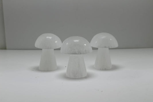 Selenite Mushroom Carving - Cleanse & Recharge - Crystals Australia