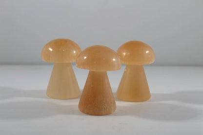 Selenite Mushroom Carving Orange - Cleanse & Recharge - Crystals Australia