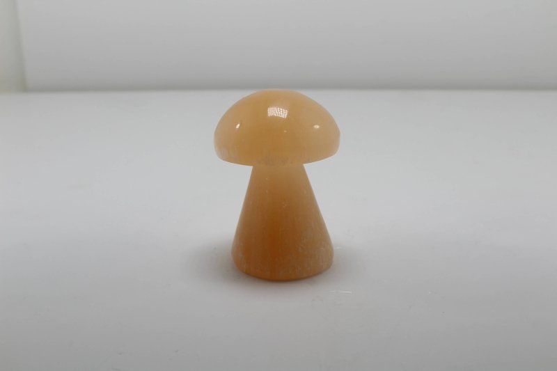 Selenite Mushroom Carving Orange - Cleanse & Recharge - Crystals Australia