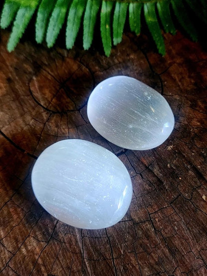 Selenite Palm Stone - Crystals Australia