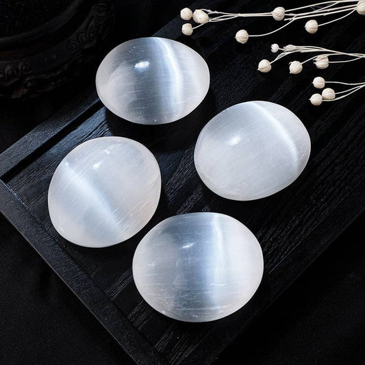 Selenite Palm Stone - Crystals Australia