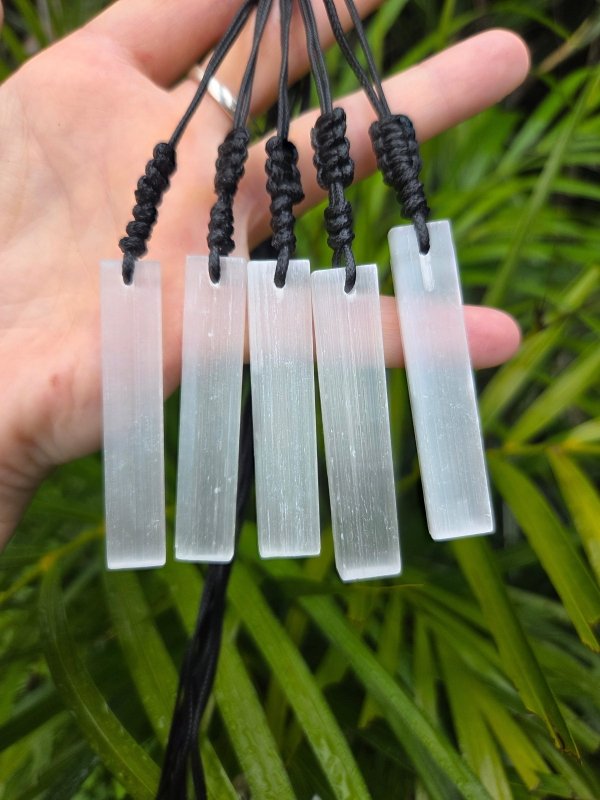 Selenite Pendant Necklace - Natural Gypsum Stick - Jewellery Australia