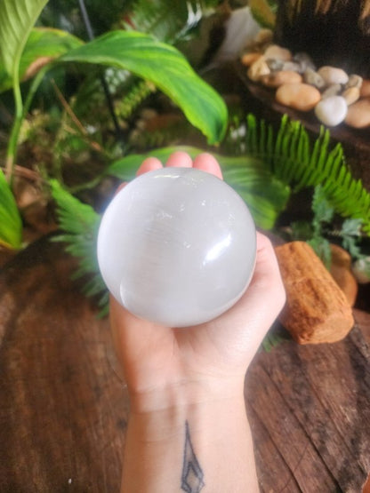 Selenite Sphere 8cm – Cleansing & Recharging - Crystals Australia