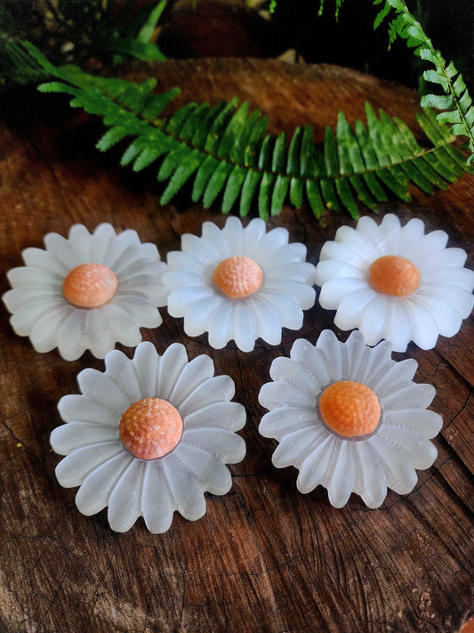 Carving Selenite Sunflower