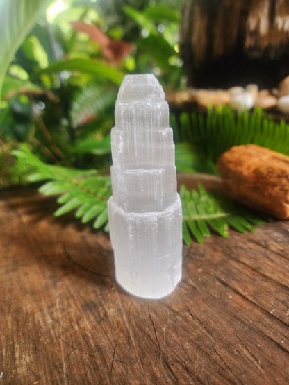 Selenite Tower 10cm – Cleansing & Charging - Crystals Australia