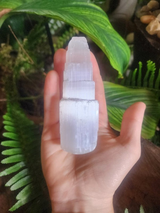Selenite Tower 10cm – Cleansing & Charging - Crystals Australia