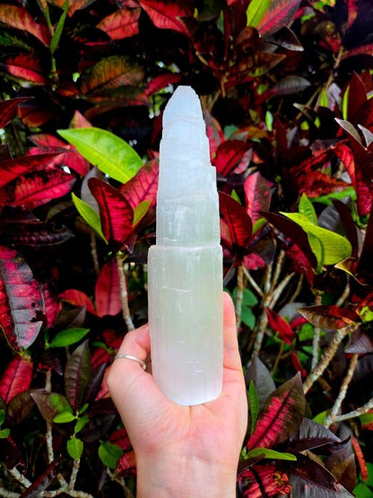 Selenite Tower 20cm – Cleansing & Charging - Crystals Australia