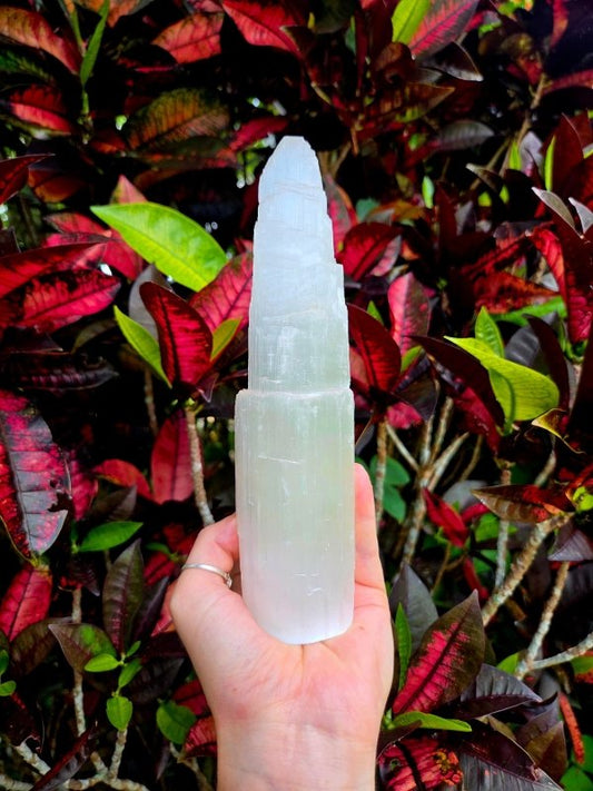 Selenite Tower 20cm – Cleansing & Charging - Crystals Australia