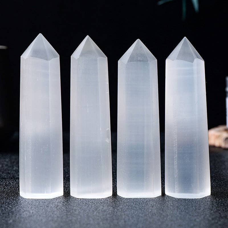 Crystals Selenite Tower Point Small
