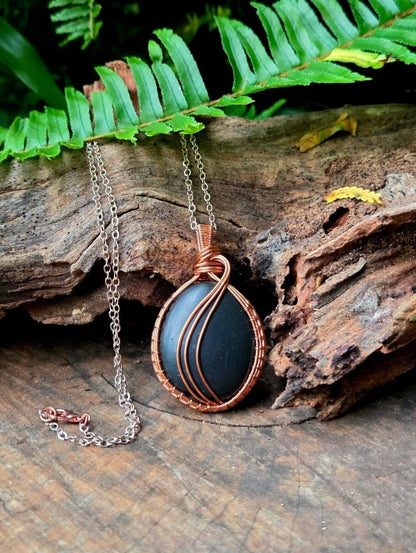 Shungite Copper Wire Wrapped Handmade Pendant Necklace - EMF Protection - Jewellery Australia