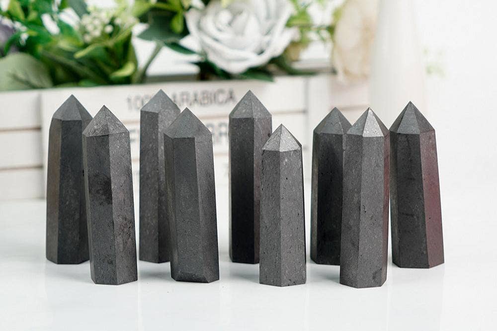 Crystals Shungite Crystal Tower Point EMF Protection