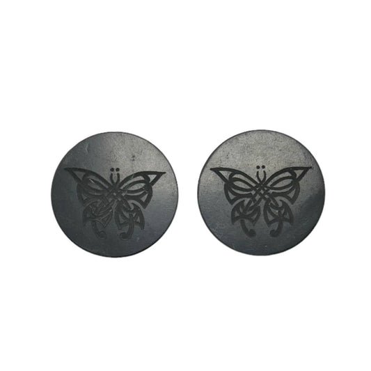 Crystals Shungite Laptop Tile Engraved Butterfly 40mm Australia