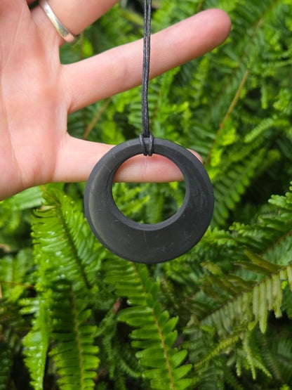 Shungite Pendant Necklace - Circle - EMF Protection - Jewellery Australia