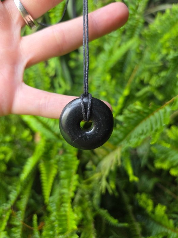 Shungite Pendant Necklace - Donut - EMF Protection - Jewellery Australia