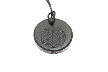 Shungite Pendant Necklace - Flower of Life - EMF Protection - Jewellery Australia