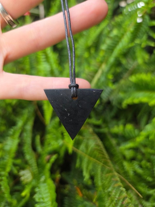 Shungite Pendant Necklace - Triangle - EMF Protection - Jewellery Australia