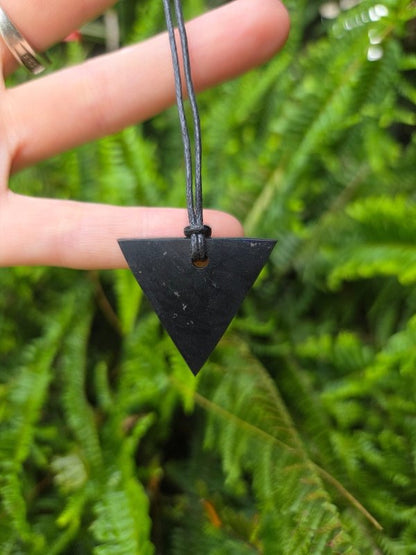 Shungite Pendant Necklace - Triangle - EMF Protection - Jewellery Australia