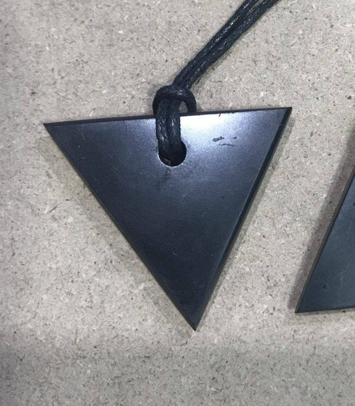 Shungite Pendant Necklace - Triangle - EMF Protection - Jewellery Australia